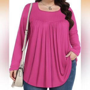 Plus Size Square Neck Tunic Blouse